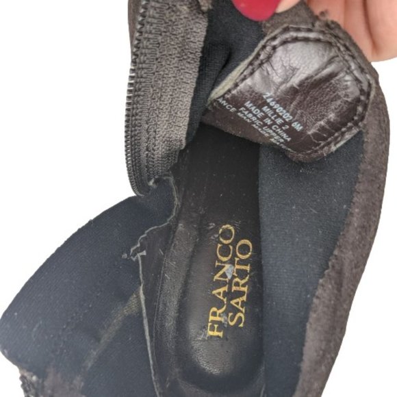 Franco Sarto Millie Brown Suede Ankle Heeled Boots Size 6 - Picture 8 of 12